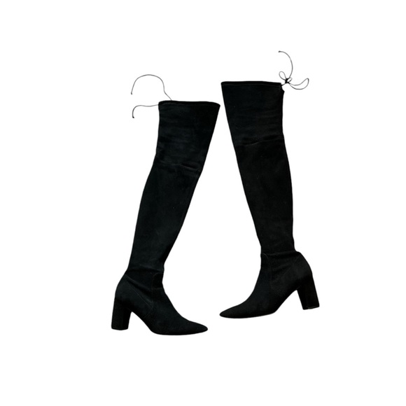 STUART WEITZMAN Suede Leather Pointy Thighland Over The Knee Heeled Boots - Picture 3 of 13